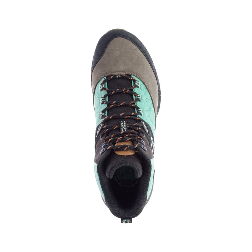 Chaussures Randonnée Merrell Zion Mid Waterproof X Unlikely Grise/Turquoise Homme | S.I.DKJM